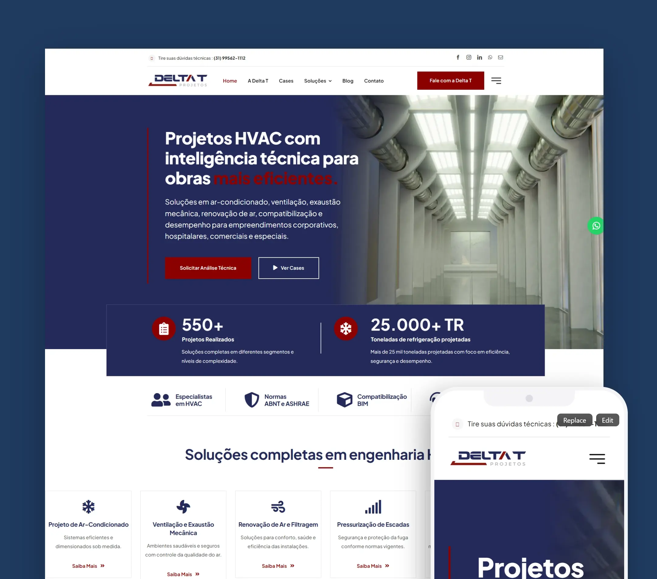 Site Delta T Projetos