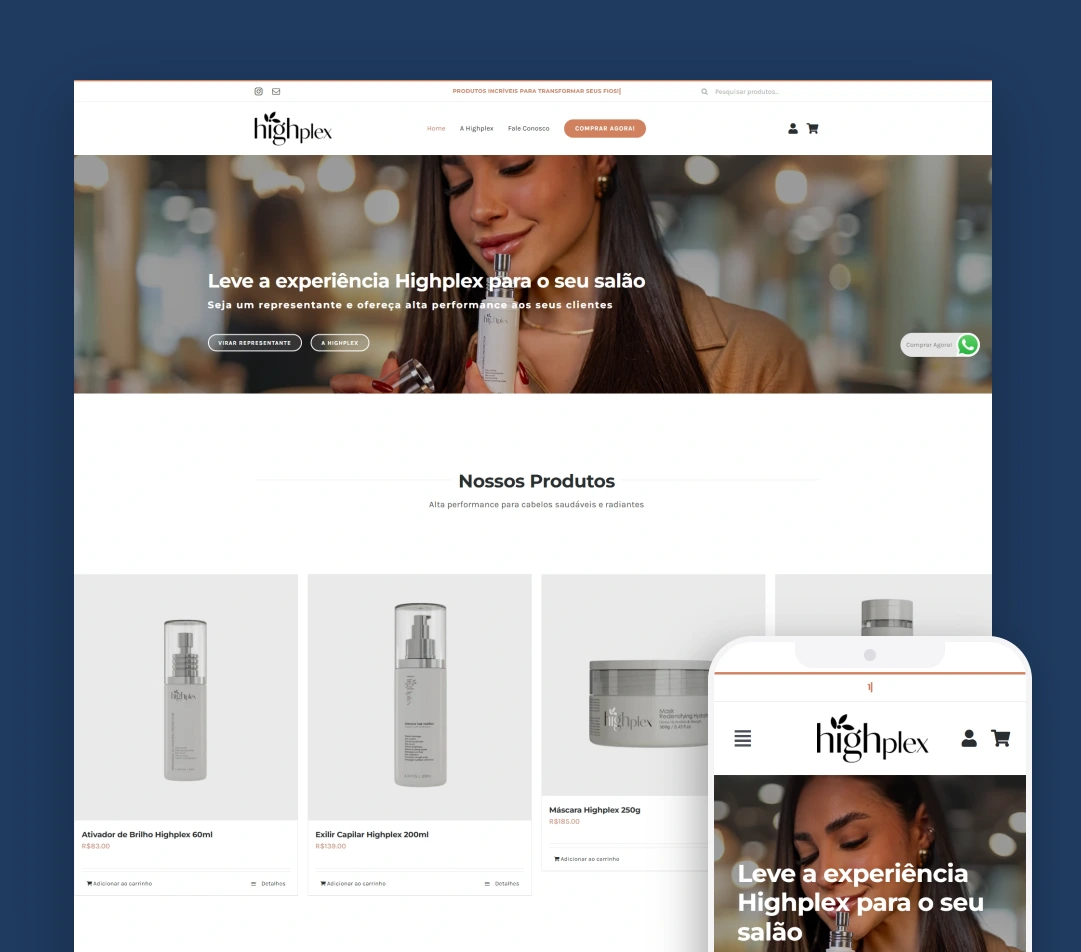 Site Produtos de Cabelo