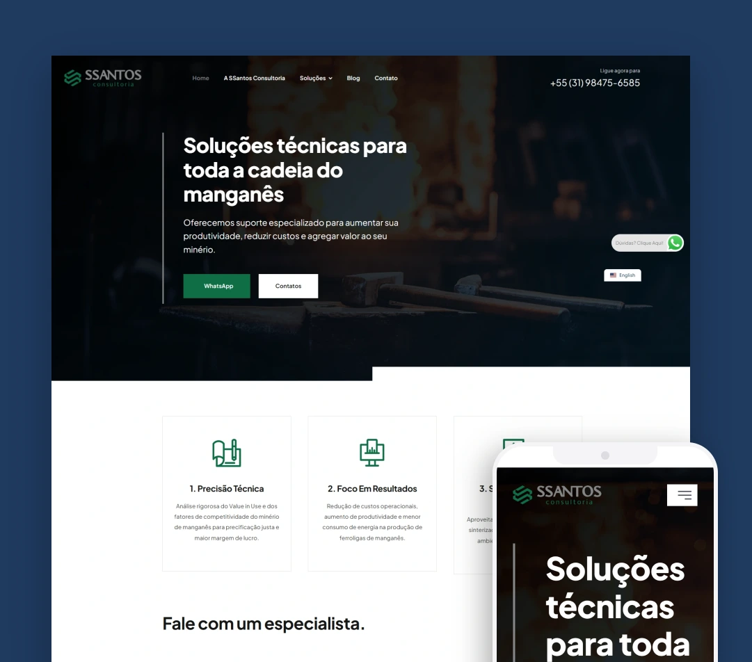 Site Soluções em Ferroligas