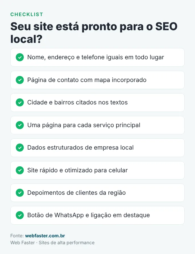 Checklist de SEO local para o site da empresa