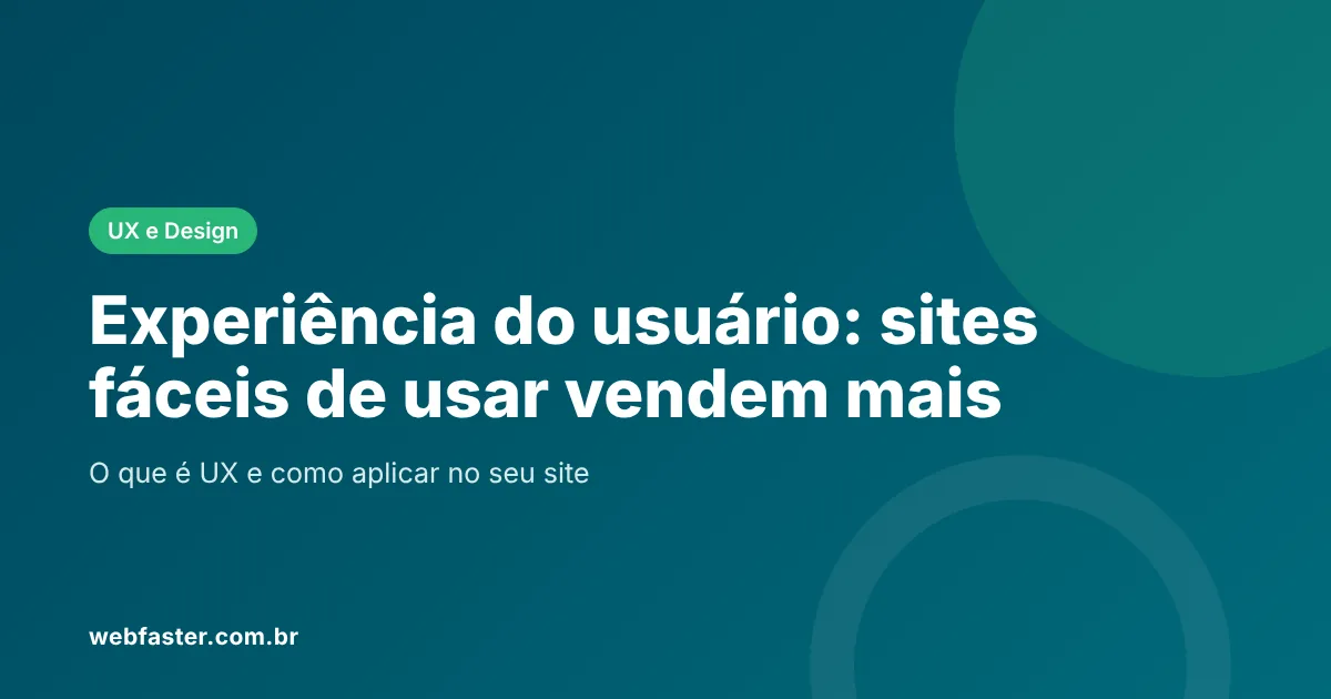 Experiência do usuário (UX) em sites Experiência do usuário (UX) em sites