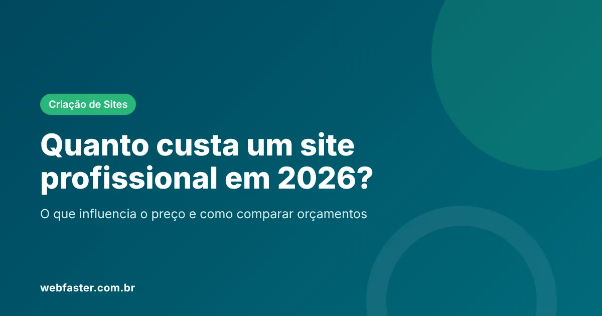 Quanto custa um site profissional em 2026 Quanto custa um site profissional em 2026